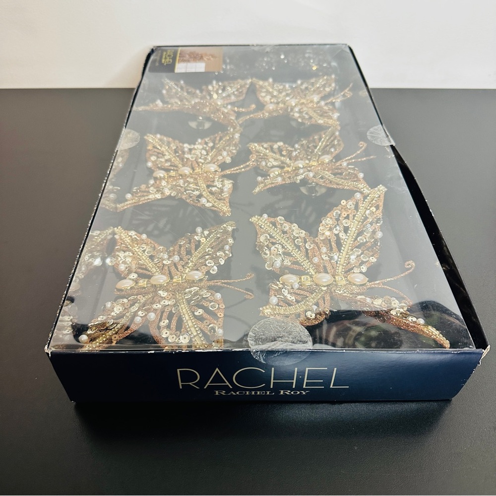 RACHEL Rachel Roy Gold-Colored Butterfly Tree Clip Ornaments NEW! - Picture 8 of 9